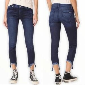 Hudson | Colette Mid Rise Chewed Hem Cropped Skinny Jeans
